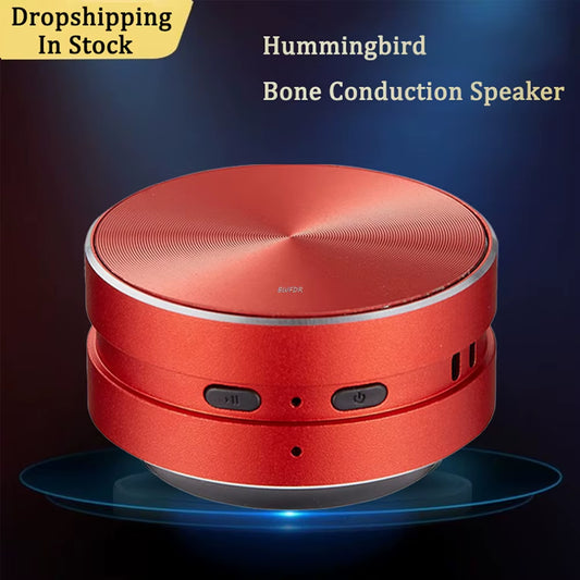 Bone Conduction Speaker Wireless Bluetooth-Compatible TWS Stereo Dual Sound Audio Box Mini Humbird Speaker with Call FM Radio